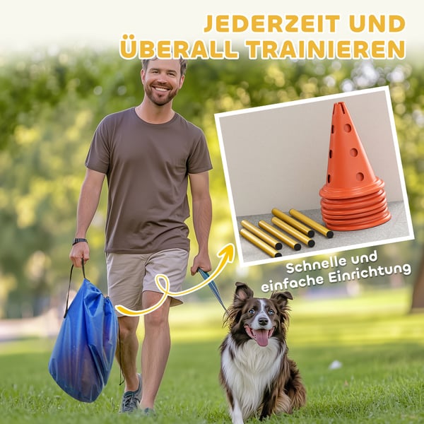Hundagilityset, 80x22,5x30 cm, Orange, Träningsutrustning