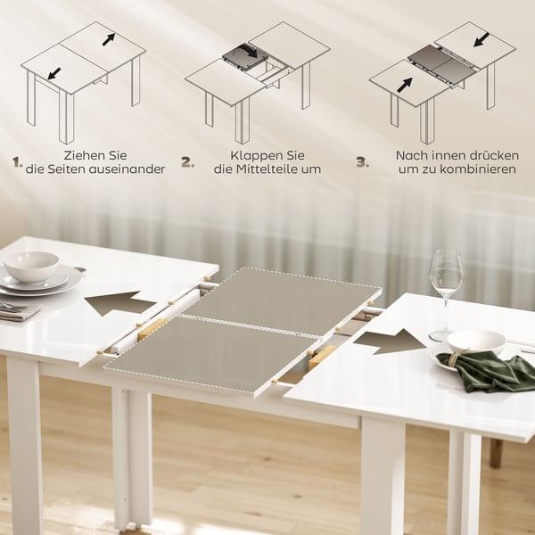 Matbord, 120x80x78 cm, Vit, MDF