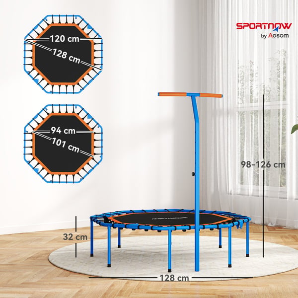 Fitness Trampolin 128x120x98 cm Blå, Stål
