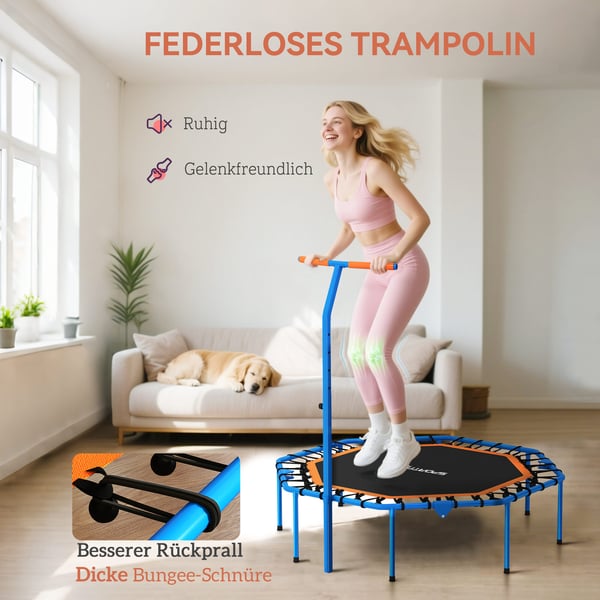 Fitness Trampolin 128x120x98 cm Blå, Stål
