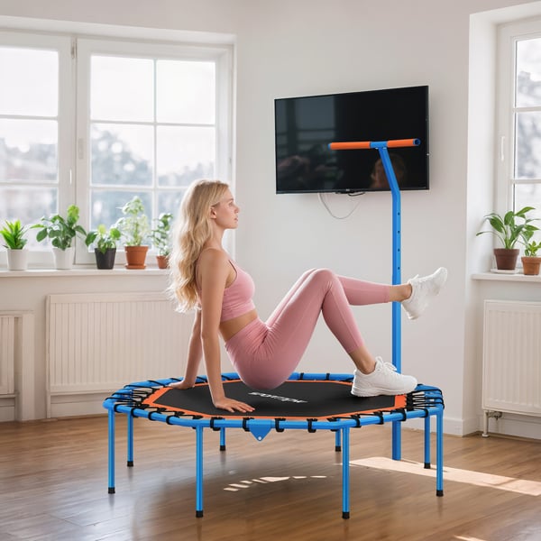 Fitness Trampolin 128x120x98 cm Blå, Stål