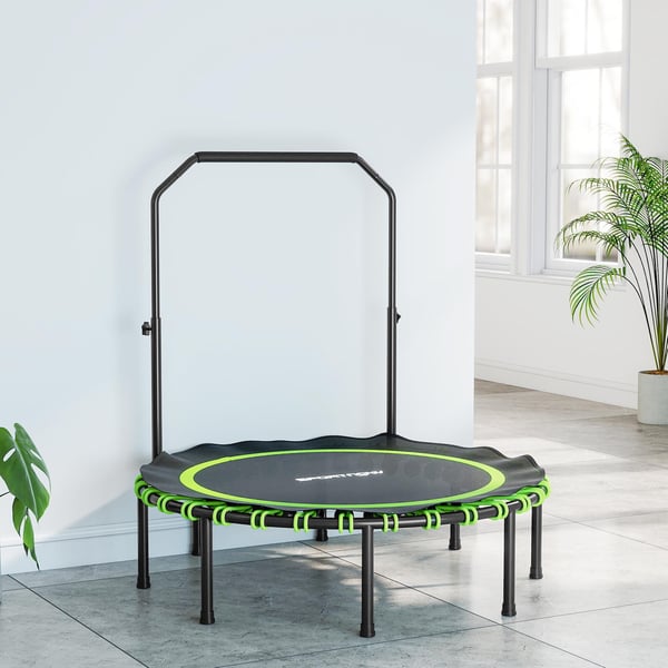 Fitness trampolin, 122x109-129 cm, grøn, stål