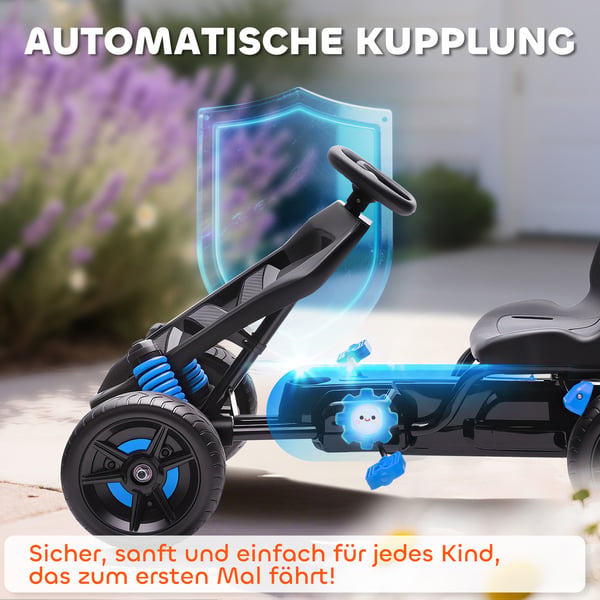 Pedal Gokart til børn 100x59x60,5 cm, blå, metalramme