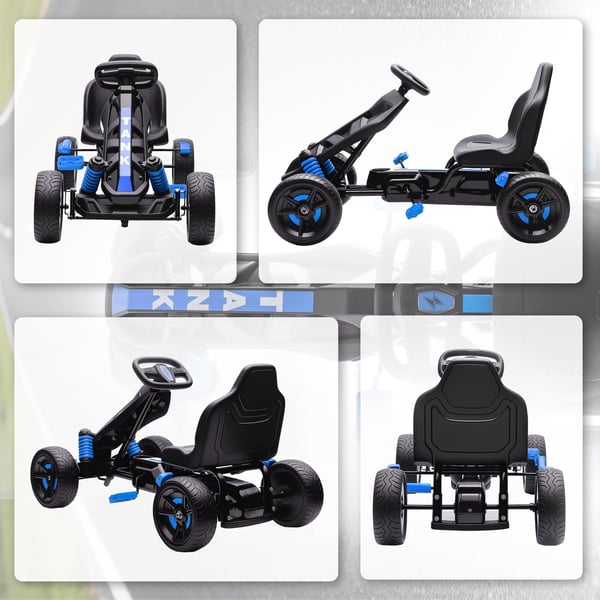 Pedal Gokart til børn 100x59x60,5 cm, blå, metalramme