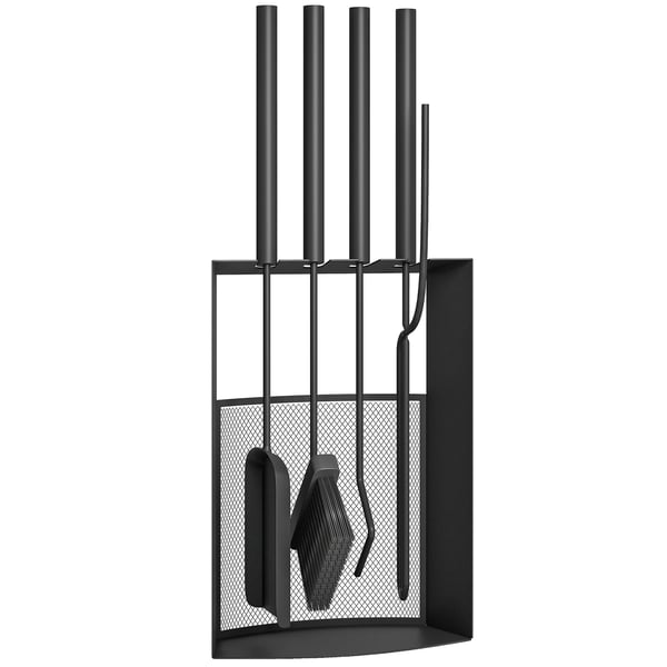 Eldstadsverktygsset, 28x13x59,5 cm, Svart, Metall