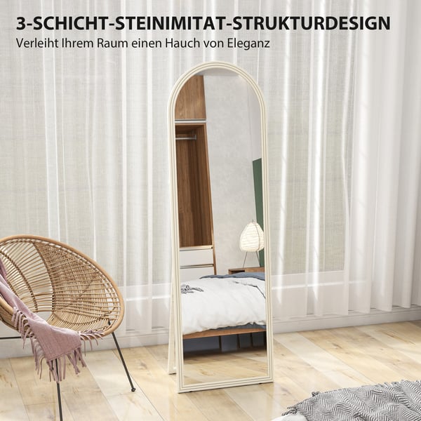 Fuld længde spejl, 50x160 cm, hvid, fritstående