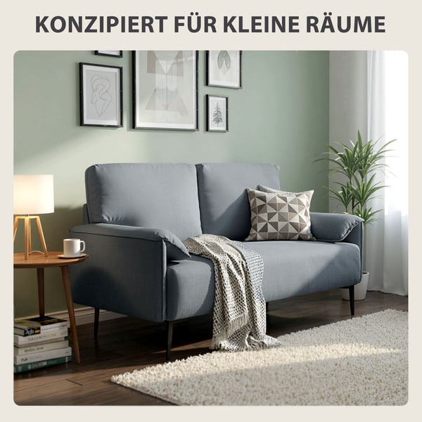 Soffa, 2-sits, 127x72x84 cm, Svart, Sammetstyg