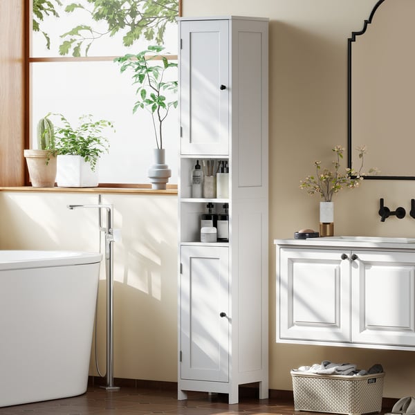 Badeværelsesskab 30x30x170 cm Hvid MDF