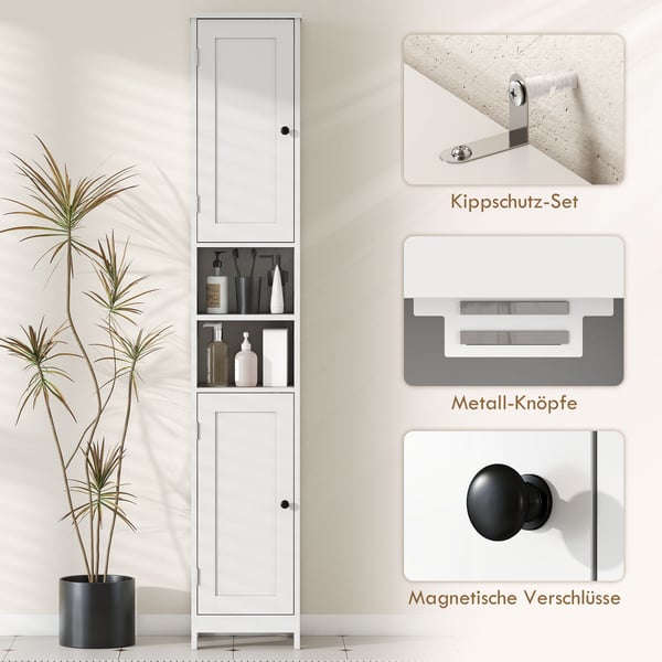Badeværelsesskab 30x30x170 cm Hvid MDF