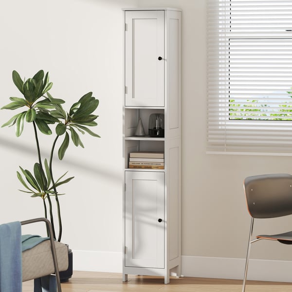 Badeværelsesskab 30x30x170 cm Hvid MDF