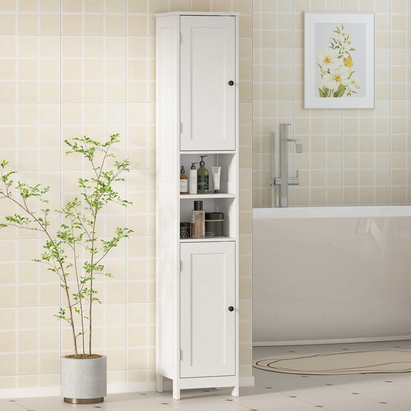Badeværelsesskab 30x30x170 cm Hvid MDF
