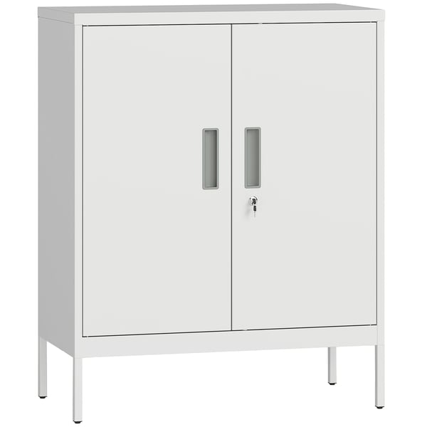 Stålkabinett, 80x40x100 cm, Vit, Justerbara hyllor Stålkabinett, 80x40x100 cm, Vit, Justerbara hyllor