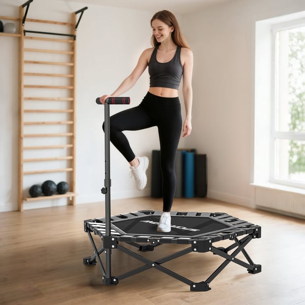 Kuntotrampoliini 104x104x104 cm Musta, Teräs, Taitettava