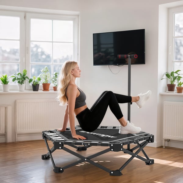 Kuntotrampoliini 104x104x104 cm Musta, Teräs, Taitettava