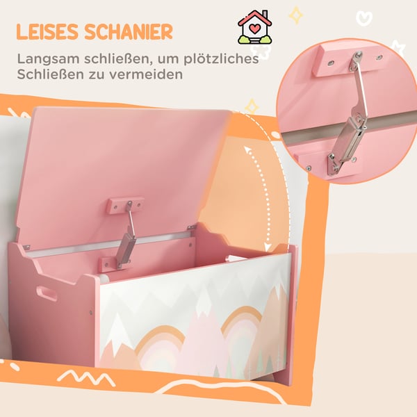 Opbevaringsboks, 60x37x39 cm, Pink, MDF