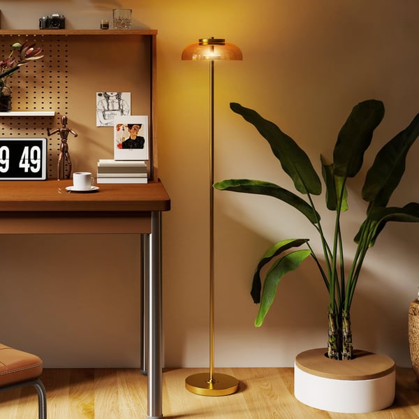 LED-lattiavalaisin, 25x25x134 cm, messinki, metalli