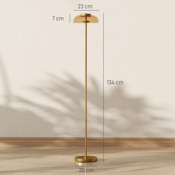 LED-lattiavalaisin, 25x25x134 cm, messinki, metalli