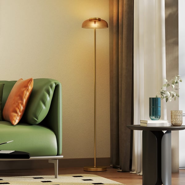 LED-lattiavalaisin, 25x25x134 cm, messinki, metalli