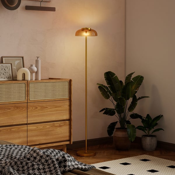 LED-lattiavalaisin, 25x25x134 cm, messinki, metalli