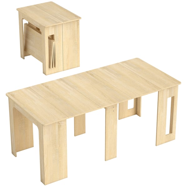 Spisebord, Udtrækkeligt sammenklappeligt køkkenbord, 60-180x85x75 cm, Natur, Træ