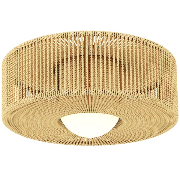 Loftlampe, 30x16 cm, Brun, Lampeskærm i hampereb Loftlampe, 30x16 cm, Brun, Lampeskærm i hampereb