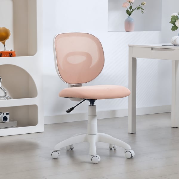 Toimistotuoli, Ergonominen työtuoli, 53x59,5x81-89 cm, Vaaleanpunainen, Säädettävä