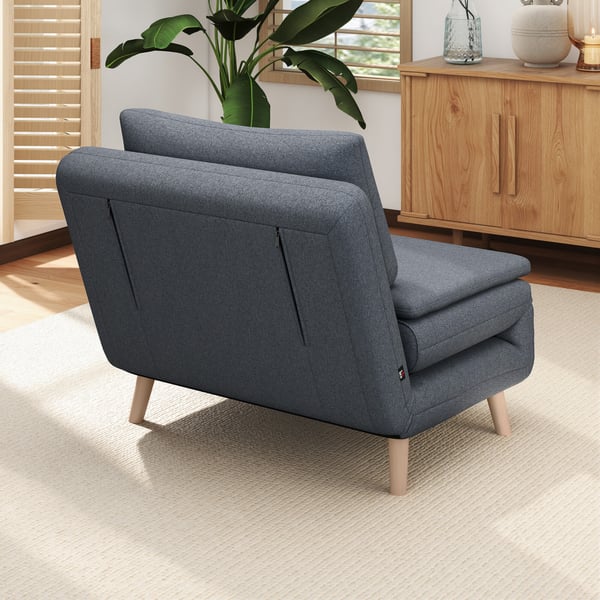 Sovstol, 3-i-1 med justerbart ryggstöd, 95x90x80 cm, Grå, Polyester