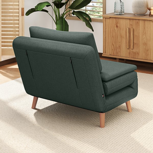 Sovesofa stol, 3-i-1 justerbart ryglæn, 95x90x80 cm, Grøn, Stof