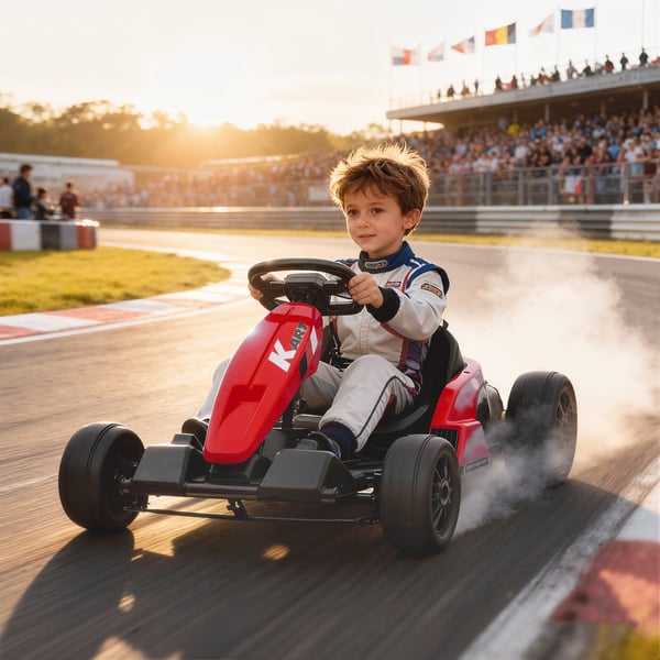 Elektrisk Gokart, 115x77x55,5 cm, Rød, Justerbart Sæde