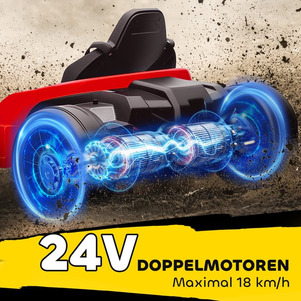 Elektrisk Gokart, 115x77x55,5 cm, Rød, Justerbart Sæde