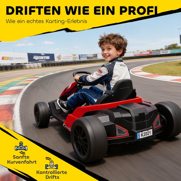 Elektrisk Gokart, 115x77x55,5 cm, Rød, Justerbart Sæde