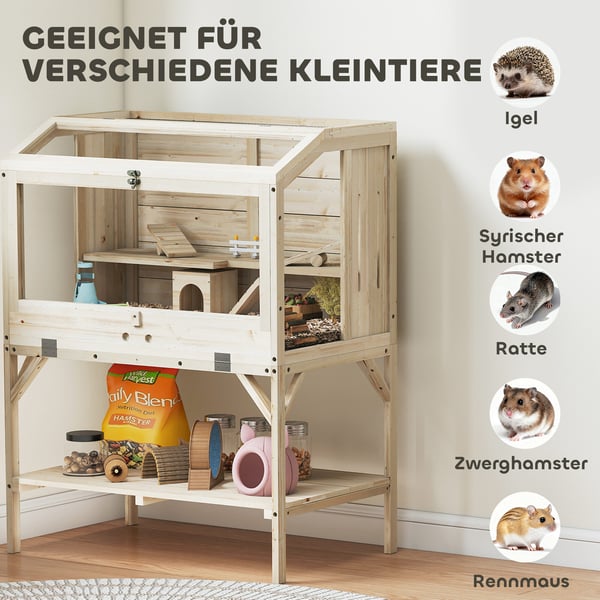 Hamsterbur, 84x53x110 cm, naturtræ, opbevaring