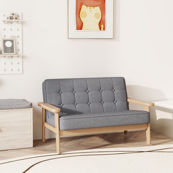 Barnsoffa 77x42x48 cm grå, träram