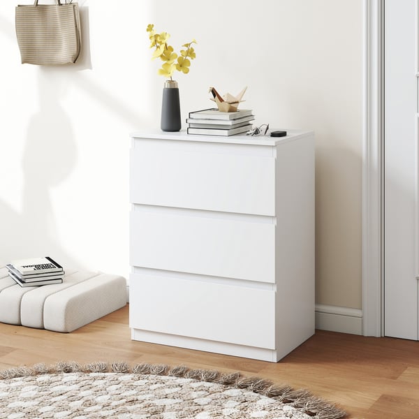Kommode, 60x40x79 cm, Hvid, Spånplade