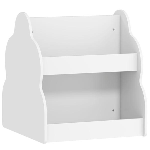 Børnebibliotek, 2-niveau med hjul, 54x50x56 cm, hvid, opbevaring Børnebibliotek, 2-niveau med hjul, 54x50x56 cm, hvid, opbevaring