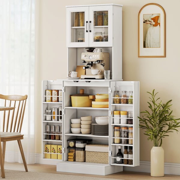 Køkkenskab, Justerbar hylde, 60x39,5x180 cm, Hvid, MDF