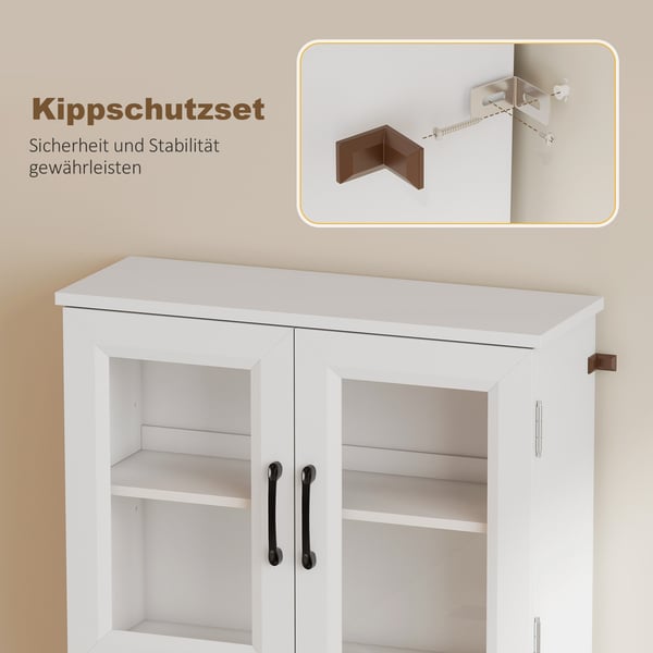 Køkkenskab, Justerbar hylde, 60x39,5x180 cm, Hvid, MDF