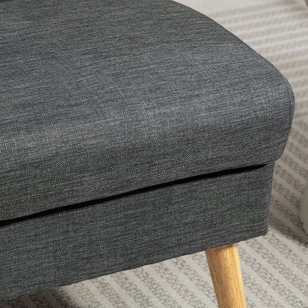 Sohva, 2-istuttava, 118x68x90 cm, harmaa, pellavakankaan näköinen kangas