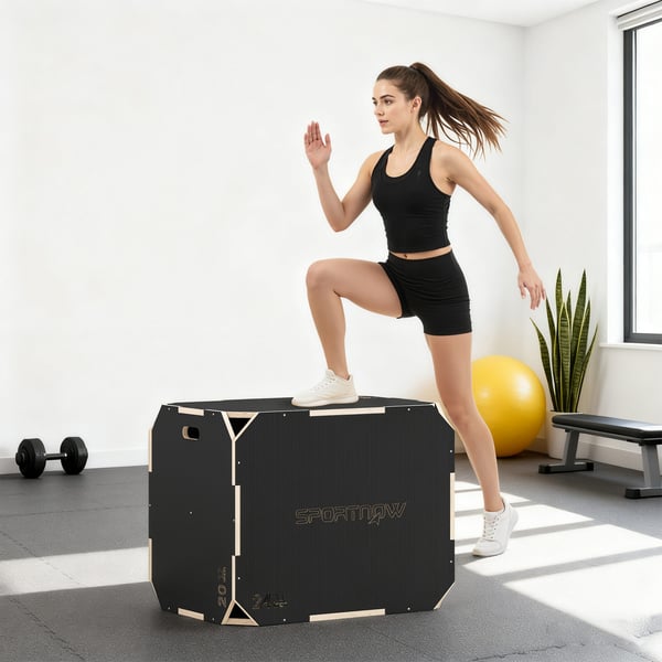 Plyo Box, 76x61x51 cm, Svart, Trä