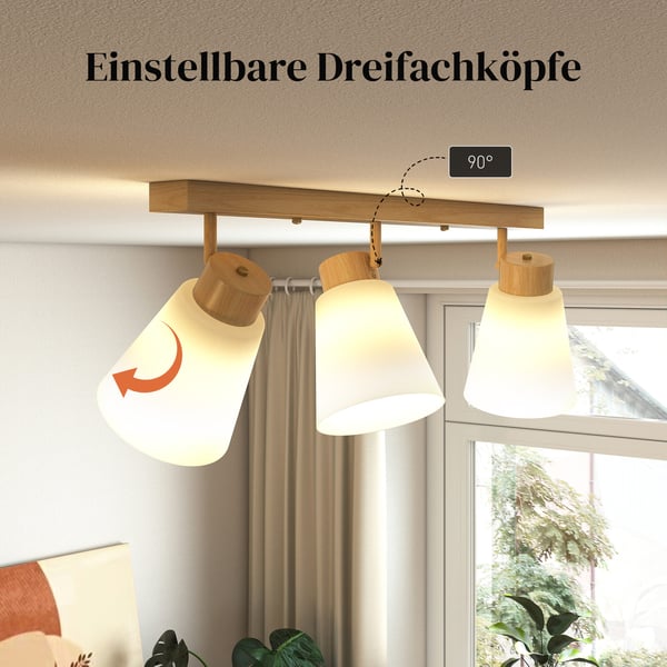 Kattovalo LED 40W 55x13x20 cm luonnonpuu lasi