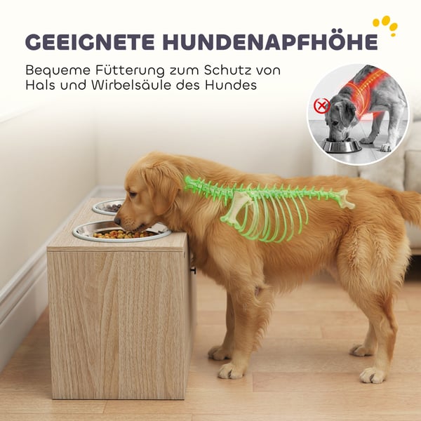 Hundemadestation, 60x30x35,5 cm, Eg, Træ