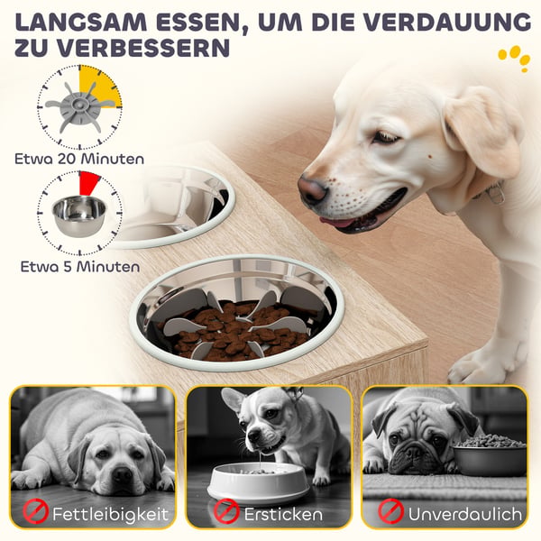 Hundemadestation, 60x30x35,5 cm, Eg, Træ
