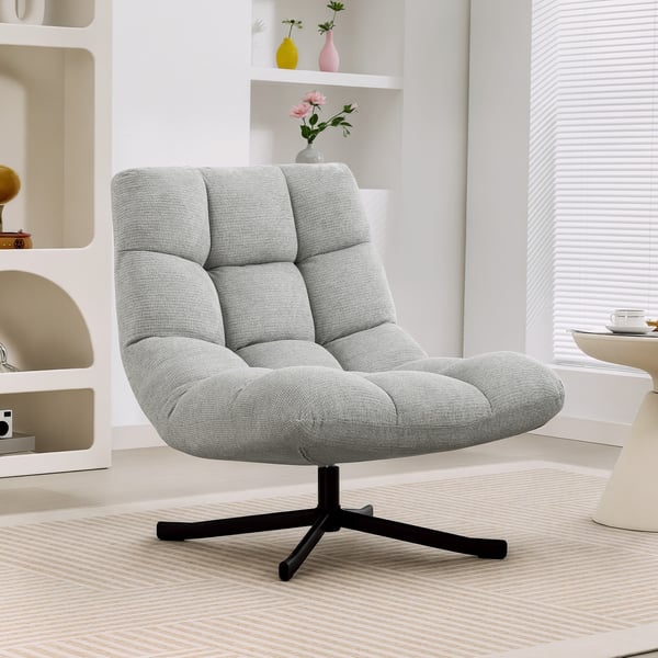 Kääntyvä lepotuoli 75x95x90 cm harmaa, chenille-verhoilu