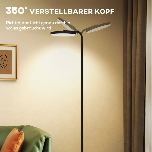 LED Golvlampa, 41x25x166-177 cm, Svart, Metall