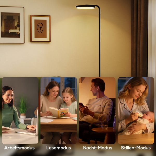 LED Golvlampa, 41x25x166-177 cm, Svart, Metall