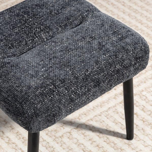 Skammel, 45x41x38 cm, Mørkegrå, Chenille Stof