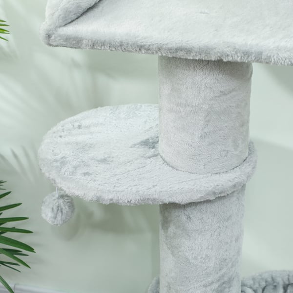 Kissan kiipeilypuu, 48x103,5 cm, vaaleanharmaa, sisal, plyysikangas