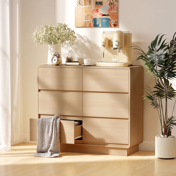 Skænk, 100x38x86 cm, Naturtræ, MDF