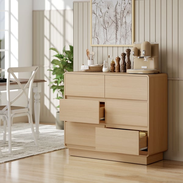 Skænk, 100x38x86 cm, Naturtræ, MDF