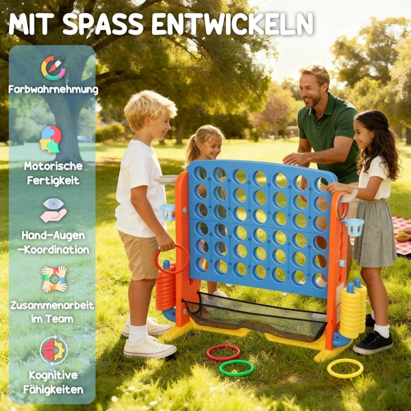 Pelisetti, 4-in-1 säädettävä Connect Four, 110x40x97,5 cm, monivärinen, muovi